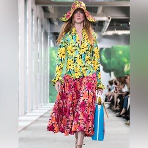 Michael Kors sz 6 Spring Collection 2019 Floral Silk Blouse Made in Italy